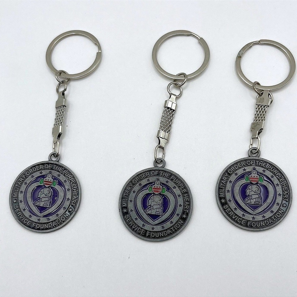 Vintage Lot of 3 Military‎ Order of the Purple Heart Service Foundation Keychain